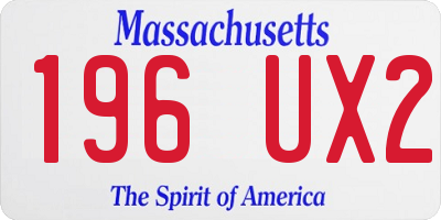 MA license plate 196UX2
