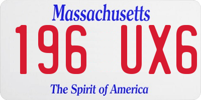 MA license plate 196UX6