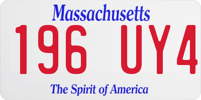 MA license plate 196UY4