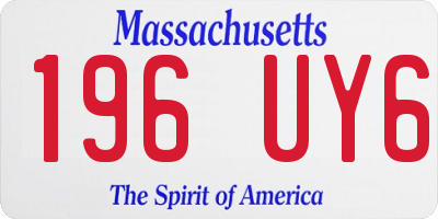 MA license plate 196UY6
