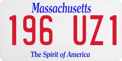 MA license plate 196UZ1
