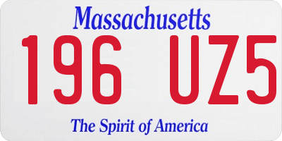 MA license plate 196UZ5