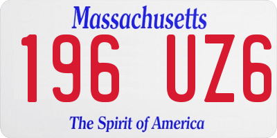 MA license plate 196UZ6