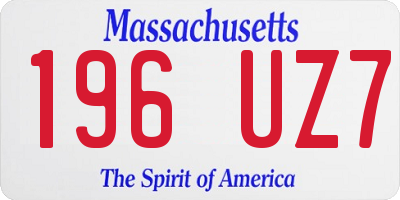 MA license plate 196UZ7