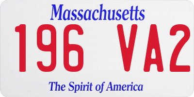 MA license plate 196VA2