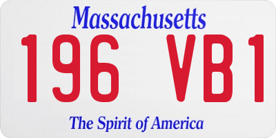 MA license plate 196VB1