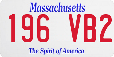 MA license plate 196VB2