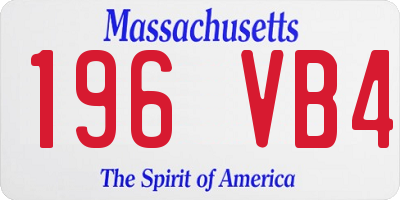 MA license plate 196VB4