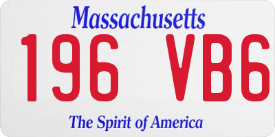 MA license plate 196VB6