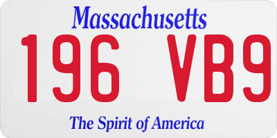 MA license plate 196VB9