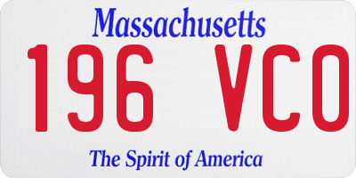MA license plate 196VC0