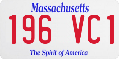 MA license plate 196VC1