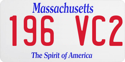MA license plate 196VC2