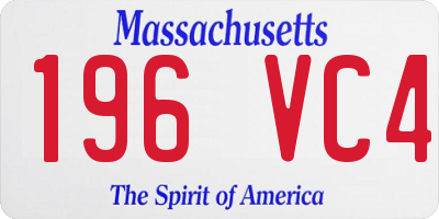 MA license plate 196VC4