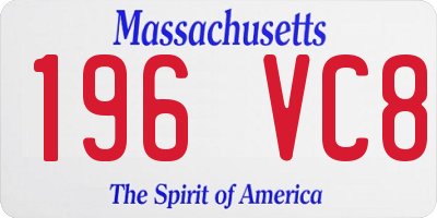 MA license plate 196VC8