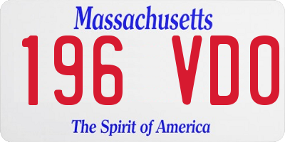MA license plate 196VD0