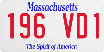 MA license plate 196VD1