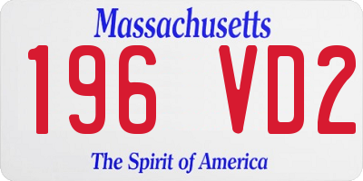 MA license plate 196VD2