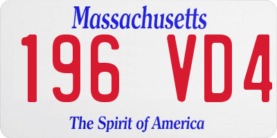 MA license plate 196VD4