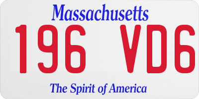MA license plate 196VD6
