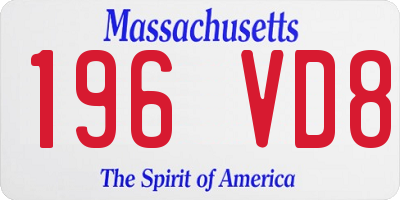 MA license plate 196VD8