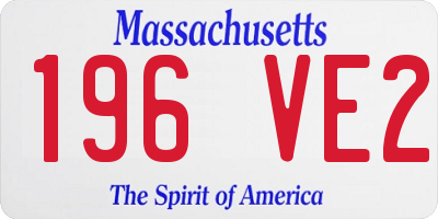 MA license plate 196VE2