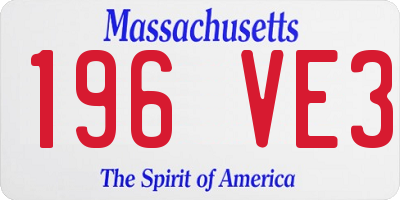 MA license plate 196VE3