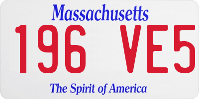 MA license plate 196VE5