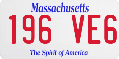 MA license plate 196VE6