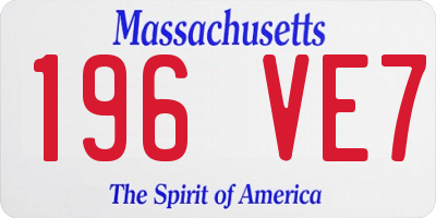 MA license plate 196VE7