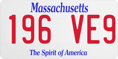 MA license plate 196VE9
