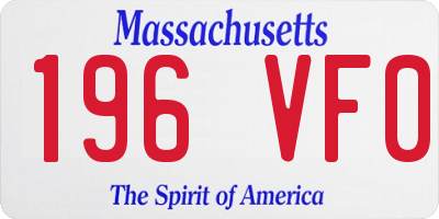 MA license plate 196VF0