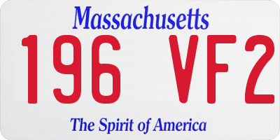 MA license plate 196VF2