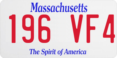 MA license plate 196VF4
