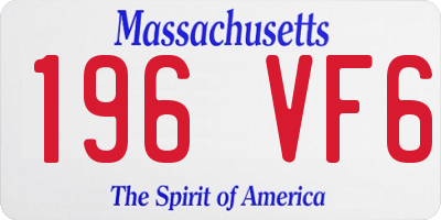 MA license plate 196VF6