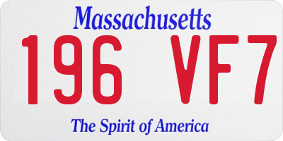 MA license plate 196VF7
