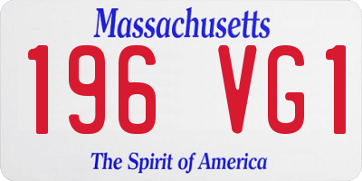MA license plate 196VG1