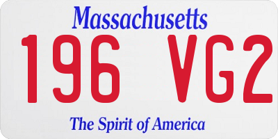 MA license plate 196VG2