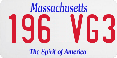 MA license plate 196VG3