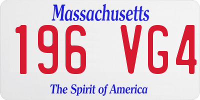 MA license plate 196VG4