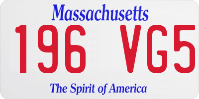 MA license plate 196VG5