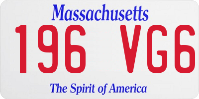 MA license plate 196VG6