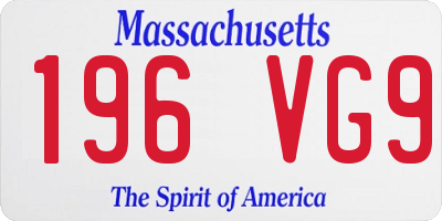 MA license plate 196VG9