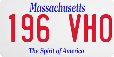 MA license plate 196VH0