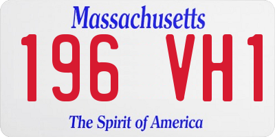 MA license plate 196VH1