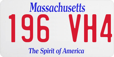 MA license plate 196VH4