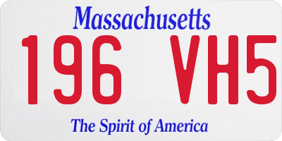 MA license plate 196VH5