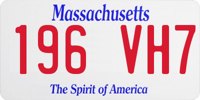 MA license plate 196VH7