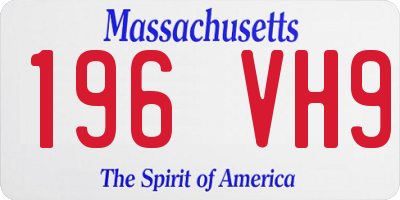 MA license plate 196VH9