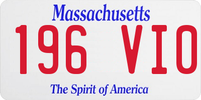 MA license plate 196VI0